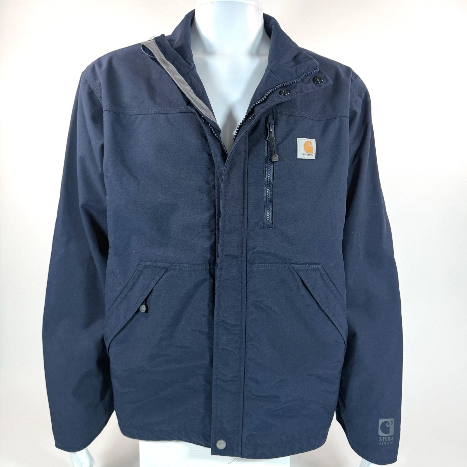 Carhartt Storm Defender Jacket Mens Large Blue Waterproof Hooded Workwear
Opens in a new window or t