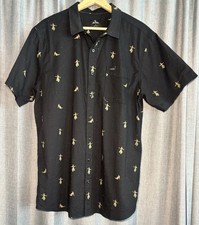 Rip Curl Shirt Mens Hula Dancer Hawaiian Short Sleeve Button Up X-Large