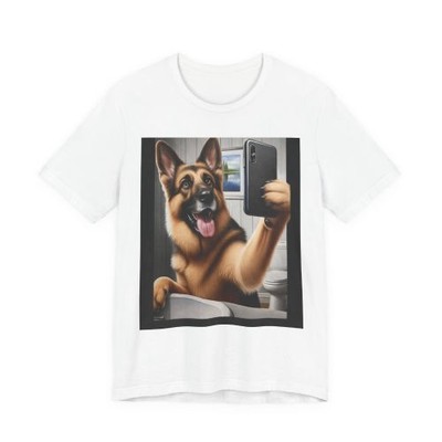 german shepherd - cute taking selfie in bathroom mirror - we have all sizes