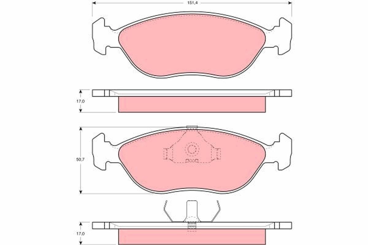 Plaquettes de frein GDB1246 TRW pour berlines et breaks Volvo