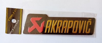 AKRAPOVIC motorcycle exhaust aluminum sticker: 14 cm by 4 cm 