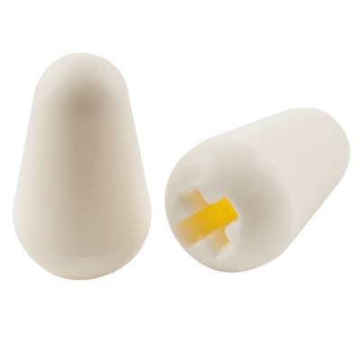 Musiclily Ultra 2Pcs Aged White Universal Guitar 5-Way Switch Tips Pickup Knobs