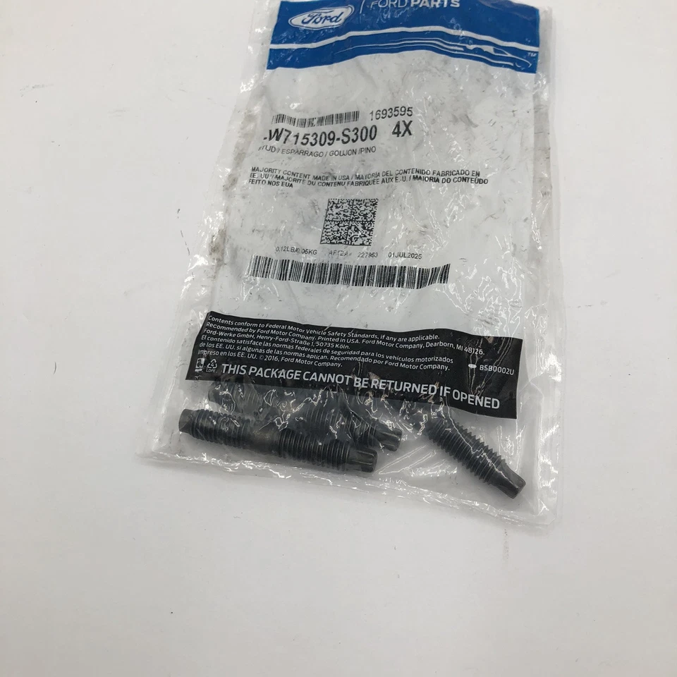 福特福克斯 2015 - 2018 福特 W715309S300 排气歧管螺柱 原始设备制造商 (x4) 4 件套 — 第 4/4 张图片