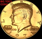 1971 GOLD PLATTED KENNEDY HALF, 20Y ANNIVERSARY VERY BEAUTFUL COIN FAST SHIPPING