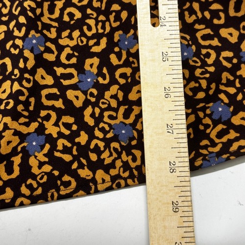 LOGO Lori Goldstein Babydoll Tunic Top Women Size S Brown Leopard Print Floral - Picture 5 of 8
