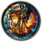 1989 1 oz Silver American Eagle - Dramatic Rainbow Toning - BU - SKU-E3756