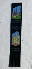 Lichfield Cathedral Dr Samuel Johnson colourful pictures Black Leather Bookmark