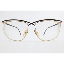 Laura Biagiotti V 662 EK4 Gold Black Cat Eye Eyeglass Frames Italy 58-14-135