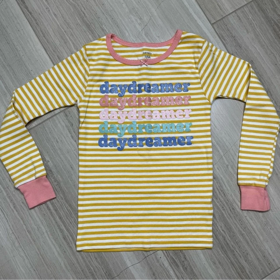 Carters Daydreamer Cotton Fleece Long Sleeve Pant Pajama Set Rainbow 5T NWOT - Image 2 of 4