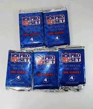 1992 NFL Pro Set Series 1  NFL Football  (5) Pack - Unopened