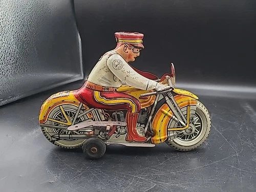 1940 MARX TIN Lithograph WINDUP STATE TROOPER #3, Does Not Work. MG