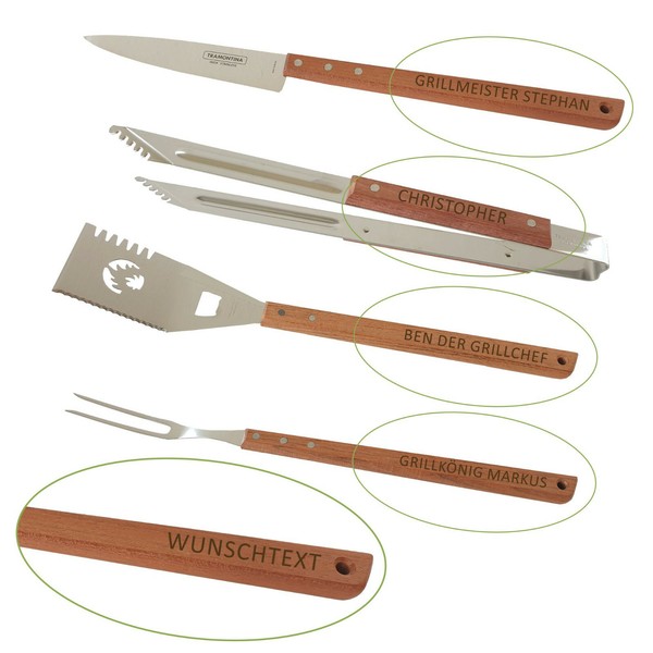 Grillset Mit Gravur Grillbesteck Individuell Mit Name Geschenk Grillsaison-image