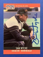 SAM WYCHE (Dec) Signed 1990 Pro Set #68 Cincinnati Bengals Bucs Autograph Auto