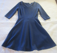 Old Navy Womens Dress Size SP Blue Textured Skater Short Sleeve