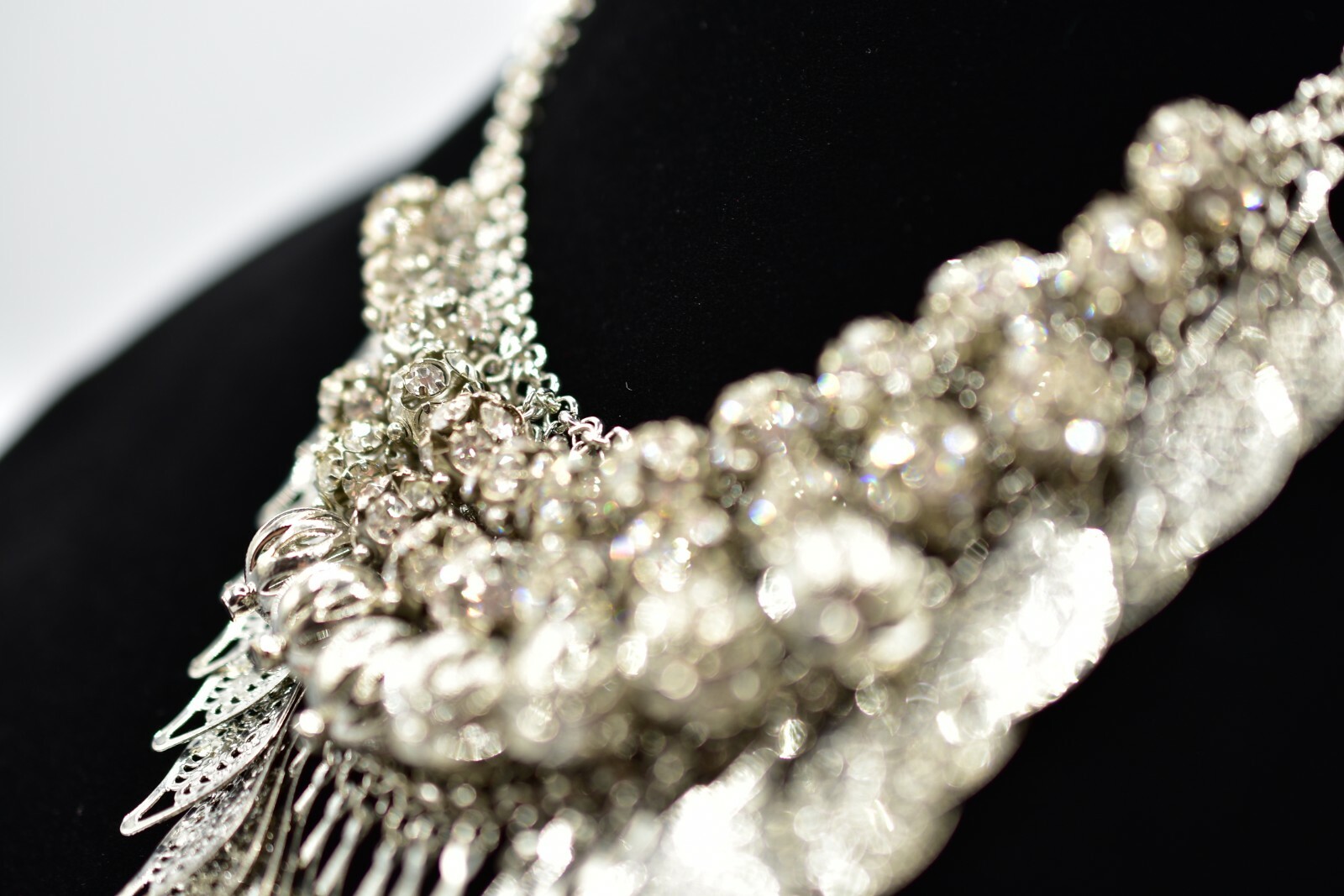 Statement Necklace Collar Sparkling Rhinestone Cr… - image 6