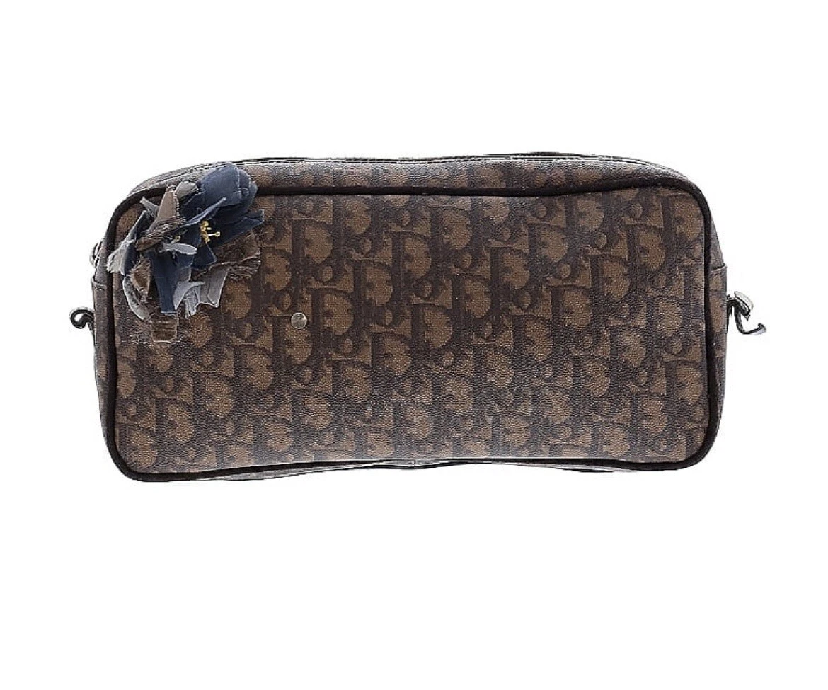 Pochette Christian Dior Trotter Paris toile romatique marron