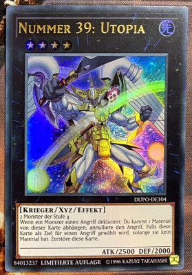   Yu-Gi-Oh! Nummer 39: Utopia DUPO-DE104 Ultra Rare Limitierte Auflage NM XYZ DE