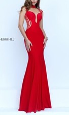 SHERRI HILL 50117 Red Formal Prom Long Dress EUC Size 6