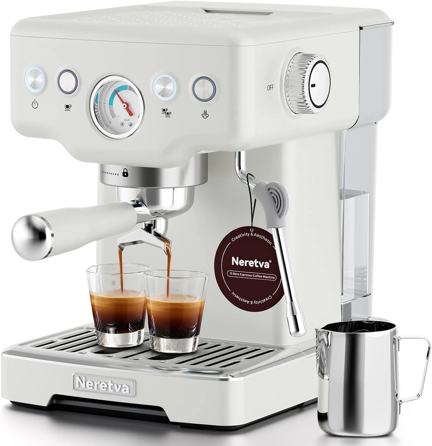 15 Bar Espresso Machine with Milk Frother - Professional Home Barista Maker
