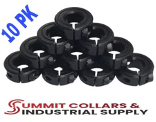 3/8” Bore Single Split (10 PCS) Shaft Stop Collar - Black Oxide Finish