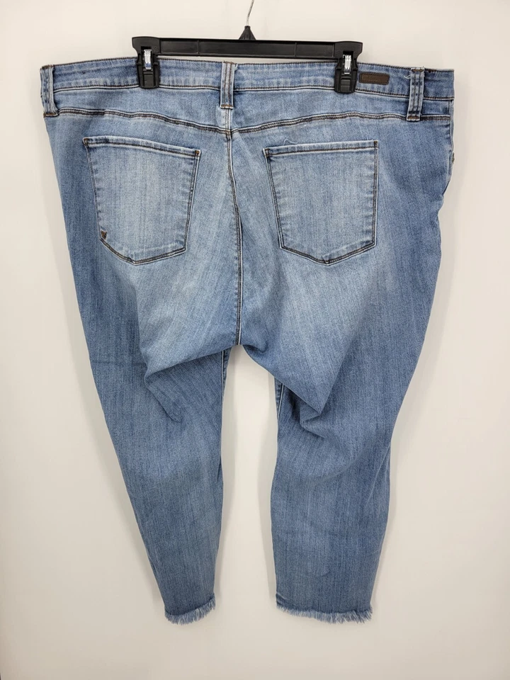 Kut from the Kloth Jeans Womens Plus 20 Light Wash Stretch Blue Denim Raw Hem - Image 2 of 4