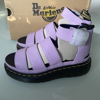 Size 7 Dr Martens Women's  Clarissa II Quad Platform Sandal Lilac Pisa Leather