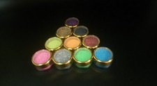 10 x 5 gram glitter color jars with gold lids for glitter tattoos pink blue gold