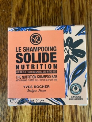 YVES ROCHER NUTRITION SHAMPOO-BAR WITH ORGANIC FLOWER OILS SOLID SHAMPOO 2.1 OZ