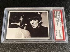 PSA 8 George Harrison Rookie Card 1964 The Beatles Movie #8 Topps John Lennon