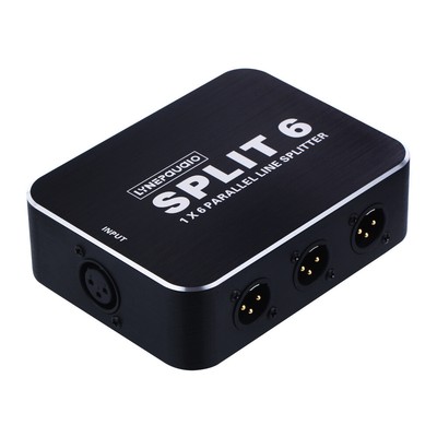 1 IN 6 OUT XLR Split Horizontal Parallel Distributor Audio Splitter Switcher