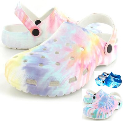 KINDER MÄDCHEN SLIPPER GARTEN POOL SCHIEBER CLOG OMBRE MARMOR STRAND SOMMER SANDALEN GRÖSSE