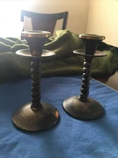 Vintage Roma S.L. Madrid Made in Spain Silver Plated Grapevine Candlesticks Pair