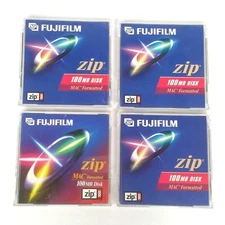 Fujifilm Zip 100MB Disk Lot of 4 Mac Formatted Atomm Technology