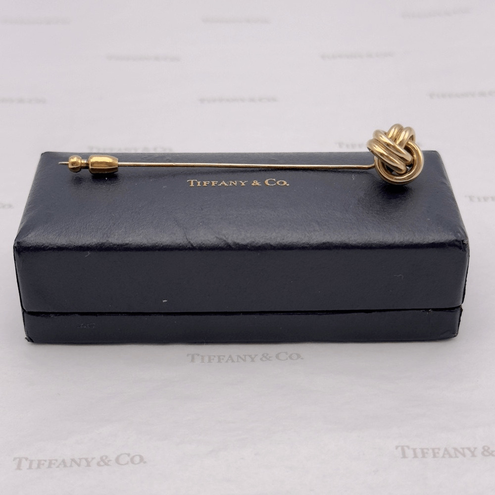 RARE Tiffany & Co. 14k Yellow Gold Love Knot Stic… - image 2
