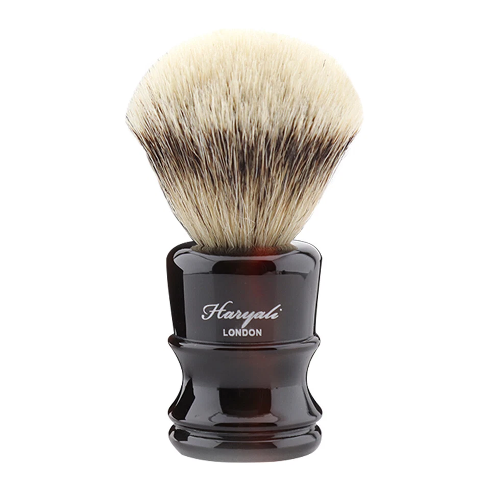 Escova de barbear de cerdas de cabelo sintético ponta prata pura presente de barbear para casa para homens - Imagem 3 de 4