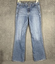 Lands End Size 8 Wide Leg Women's Original Fit Modern Waist Trouser Miss Button
