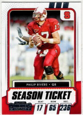 2021 Panini Contenders Draft Philip Rivers No.10 North Carolina State University