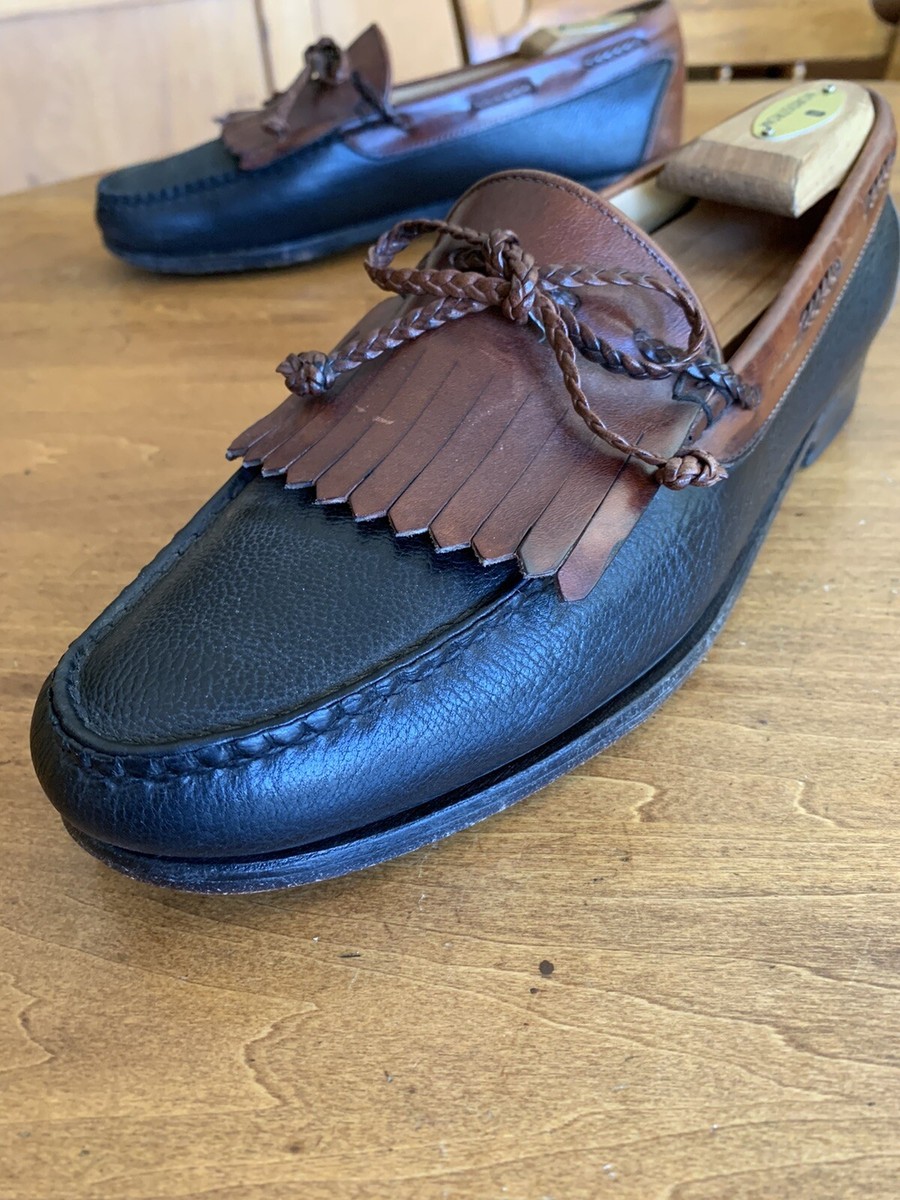 Allen Edmonds Nottingham Moc Kiltie Loafer Shoes Mens 11 D Brown Leather 42195 Allen Edmonds Mens Nottingham Kiltie Loafer Shoes Brown Slip  main image 3