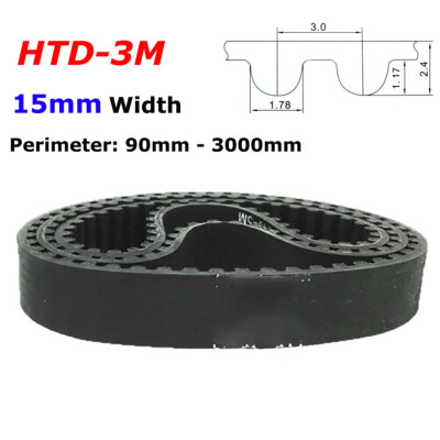 HTD 3M Zahnriemen Geschlossen 15mm Breite Riemen Closed Belt für 3D Drucker, CNC