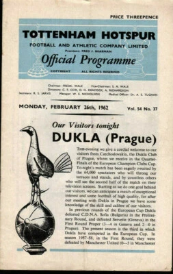 EC I 61/62 Tottenham Hotspur - Dukla Prague, 26.02.1962 - Photo 1/3
