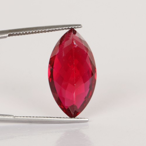 Sri Lanka Red Color Ruby Marquise Shape 21 Carat Imitation Created Gemstone - Picture 4 of 7