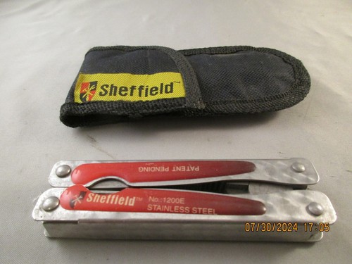Sheffield Stainless Steel 3pc Knife Set 1 multitool, 2 folding knives used China - Picture 2 of 21