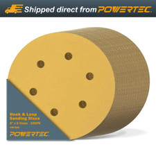 6 Inch 6 Hole Sanding Discs - 150 Grit Sandpaper 100-Pack , 6" Hook and Loop