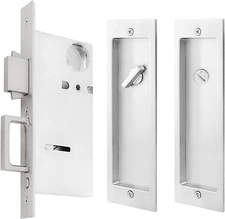 Pocket Door Privacy Lock,Modern Rectangular Pocket Door Hardware, Finger Flush P
