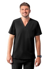 NWT ADAR CLASSIC MENS V-NECK TOP A6006 - BLACK - 3X