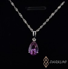 1.63ct Lab-Created Alexandrite with 925 Sterling Silver Necklace June Birthstone