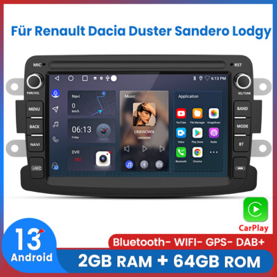 DAB+ Android13 64G Carplay Für Renault Dacia Duster Dokker Autoradio GPS Navi BT