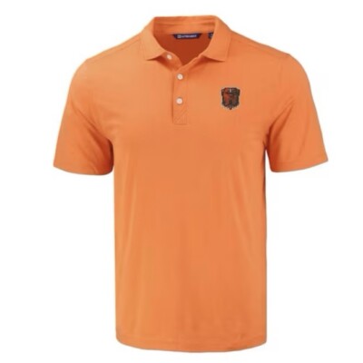 Cutter/Buck Men s Orange CLE Browns Coastline Short Sleeve 3 Button Polo Size XL