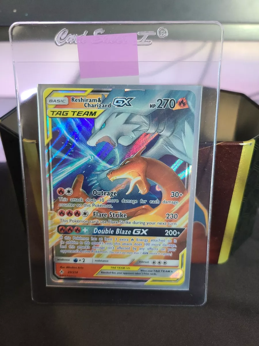 Reshiram & Charizard GX 20/214 Tag Team Pokemon Team Up Holo Foil