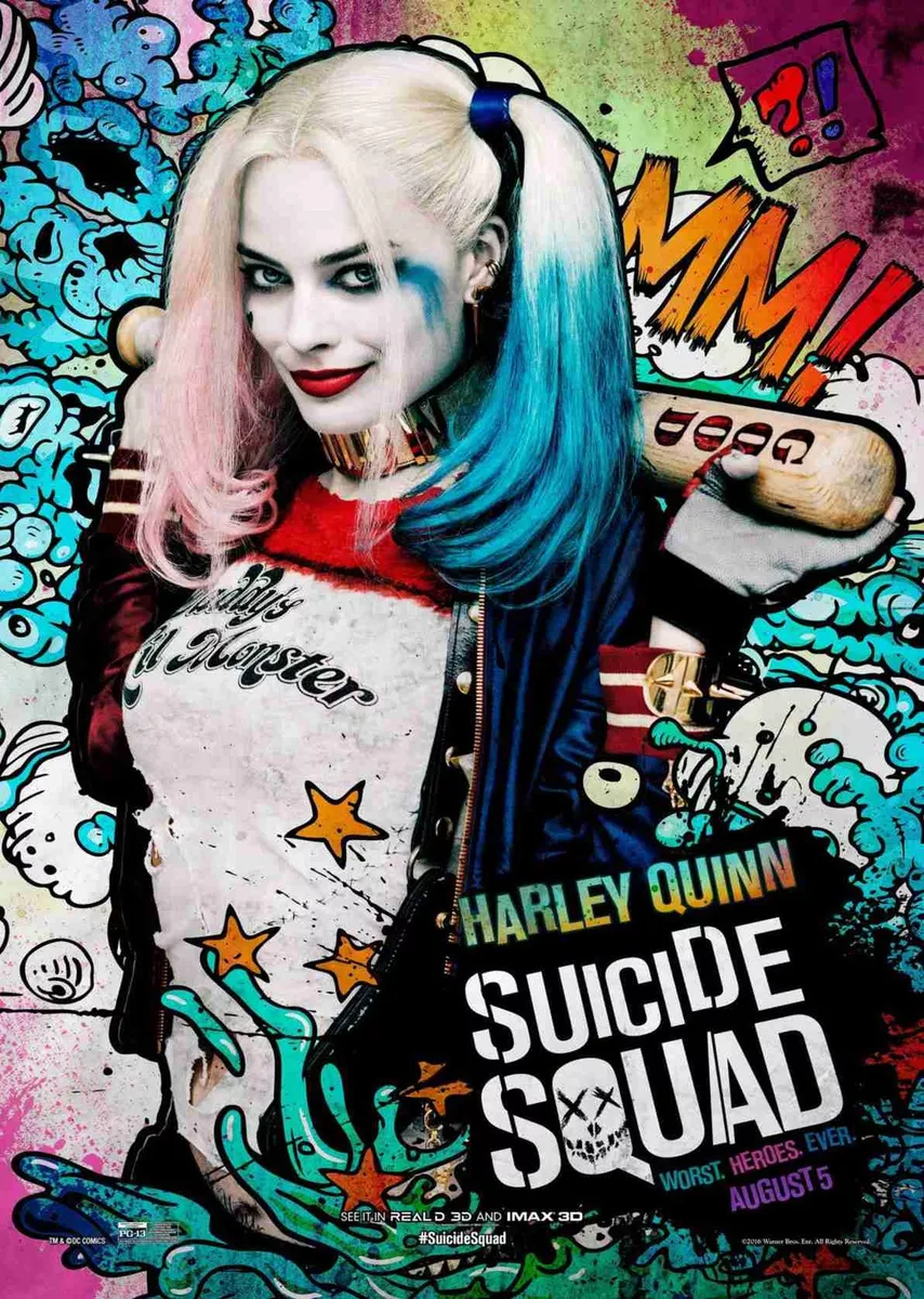 Suicide Squad Film Posters - Harley Quinn - Option 1 - A3 & A4